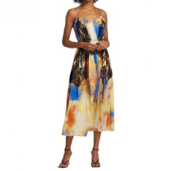JASON WU Collection RUNWAY Silk Midi Dress Size: S | US 4 NEW - Picture 2 of 16